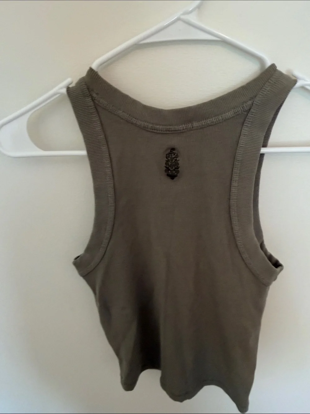 Free People Olive Green Ribbed Racerback Tank